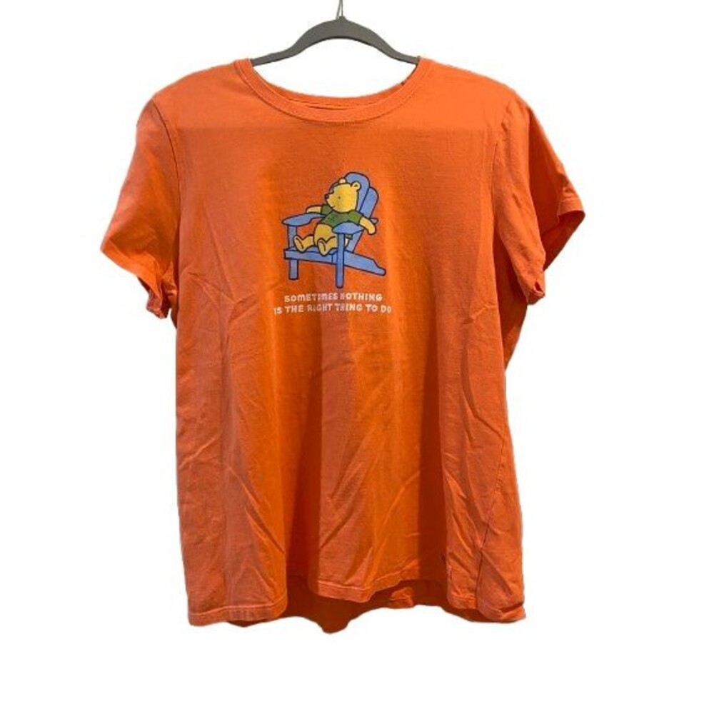 Women's XL T-short Crew neck Short Sleeve Life is Good Winnie the Pooh Cotton